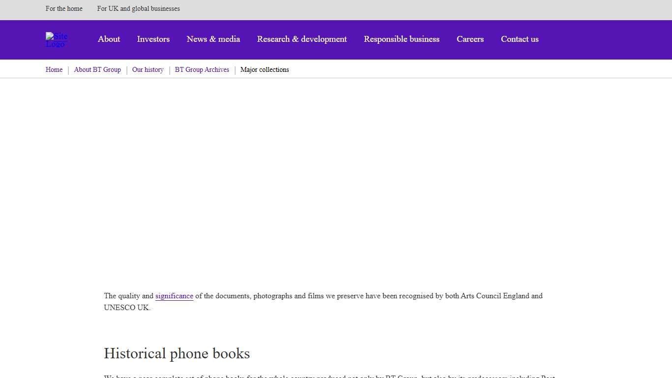 Major collections - BT Group Archives - Our history - About BT BT Plc